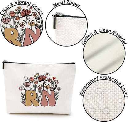 Inspirational RN Gifts for Nurses Makeup Bag Nursing Gifts Nurse Accessories Cosmetic Bag for Women Nurse Practitioner Nurse Medical Assistant Coworker Nursing Student Appreciation Christmas Birthday