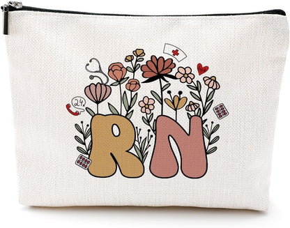 Inspirational RN Gifts for Nurses Makeup Bag Nursing Gifts Nurse Accessories Cosmetic Bag for Women Nurse Practitioner Nurse Medical Assistant Coworker Nursing Student Appreciation Christmas Birthday