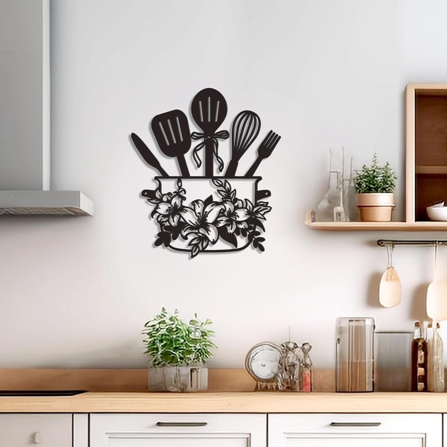 Floral Kitchen Utensil Metal Wall Decor, Stylish Kitchen Wall Art & Farmhouse Kitchen Wall Decor, Ideal Kitchen Signs Wall Decor Easter Mother'S Day Gift (Easter)