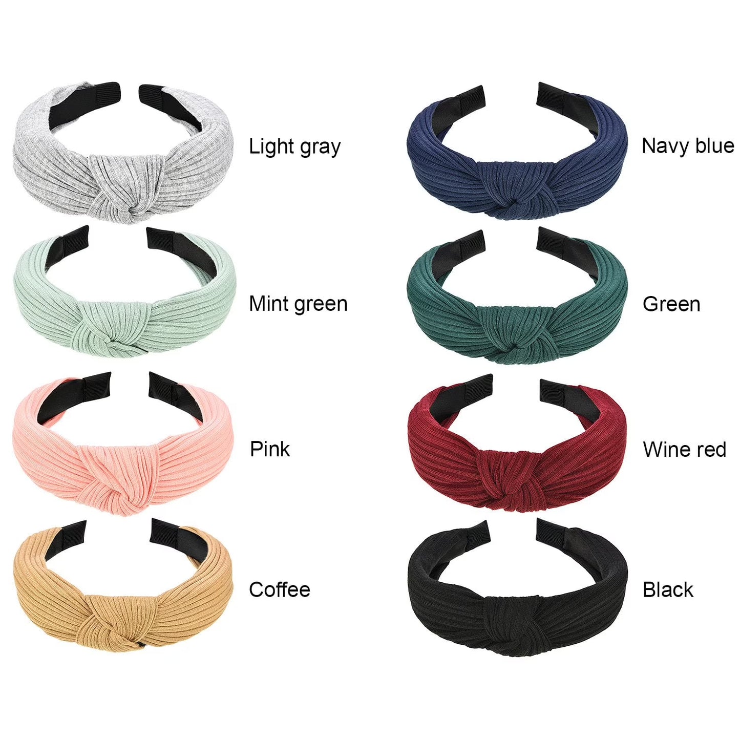 8 Pieces Womens Headbands, HUART Headbands in 8 Colors, Elastic Headbands for Women