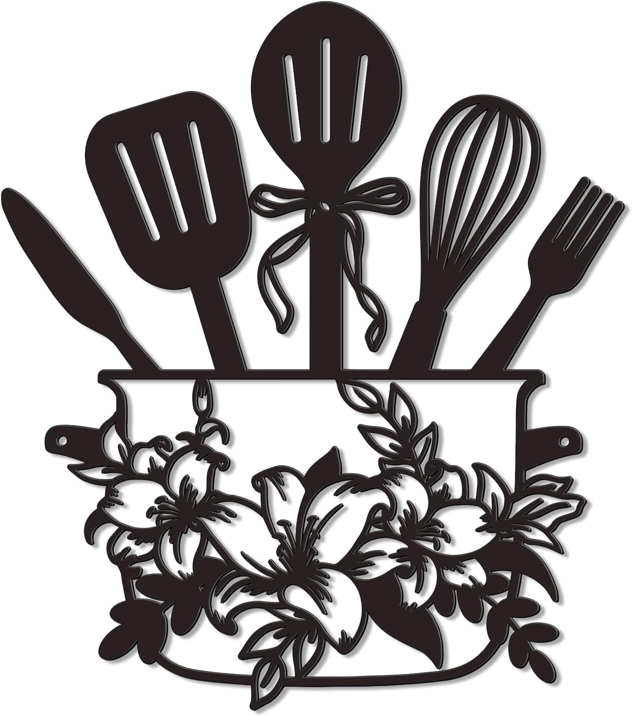Floral Kitchen Utensil Metal Wall Decor, Stylish Kitchen Wall Art & Farmhouse Kitchen Wall Decor, Ideal Kitchen Signs Wall Decor Easter Mother'S Day Gift (Easter)