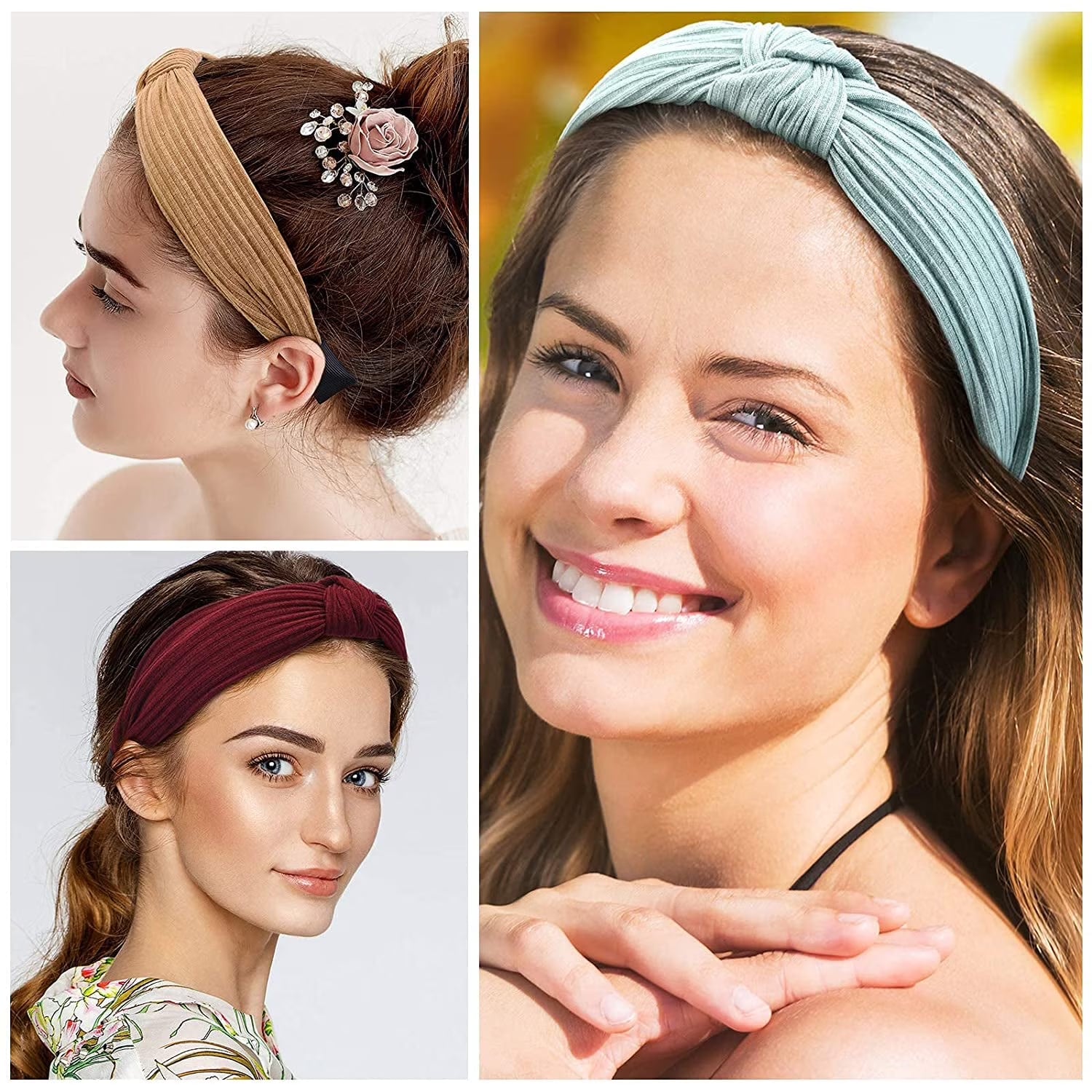8 Pieces Womens Headbands, HUART Headbands in 8 Colors, Elastic Headbands for Women