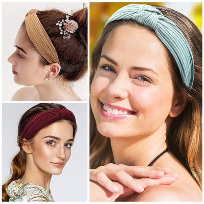 8 Pieces Womens Headbands, HUART Headbands in 8 Colors, Elastic Headbands for Women
