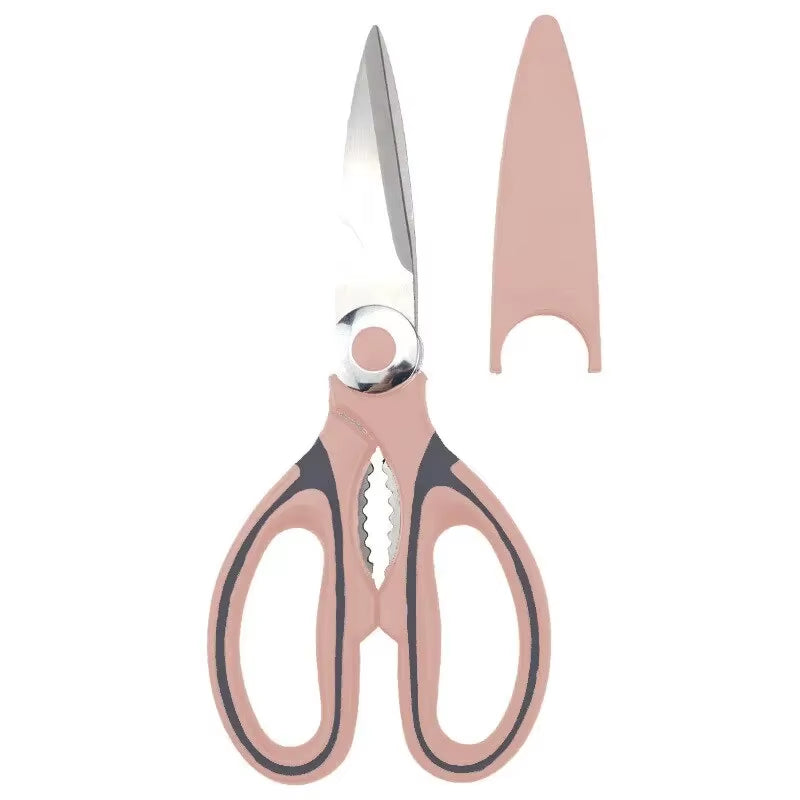 Smart Kitchen Shears with Cover Scissors Kitchen Gadgets Utility Heavy Duty Stainless Steel Kitchen Scissors