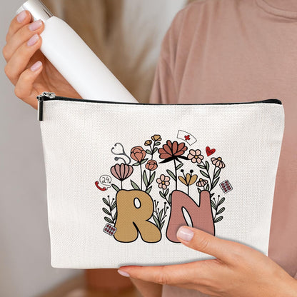 Inspirational RN Gifts for Nurses Makeup Bag Nursing Gifts Nurse Accessories Cosmetic Bag for Women Nurse Practitioner Nurse Medical Assistant Coworker Nursing Student Appreciation Christmas Birthday