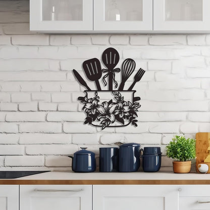 Floral Kitchen Utensil Metal Wall Decor, Stylish Kitchen Wall Art & Farmhouse Kitchen Wall Decor, Ideal Kitchen Signs Wall Decor Easter Mother'S Day Gift (Easter)