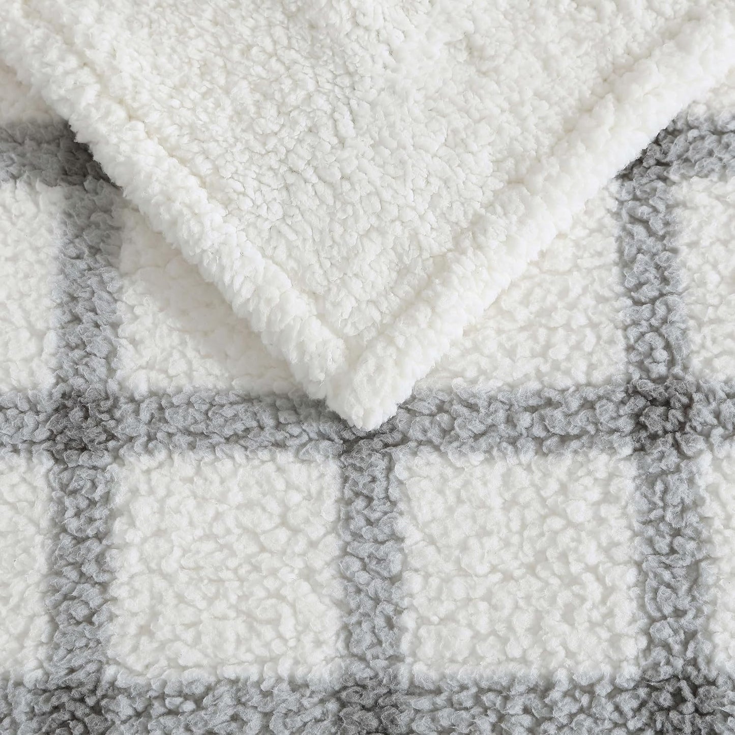 Eddie Bauer - Throw Blanket, Ultra-Soft Plush Bedding with Faux Shearling Reverse, Blanket for Couch & Bed (Bunkhouse Plaid Grey, 50" X 60")