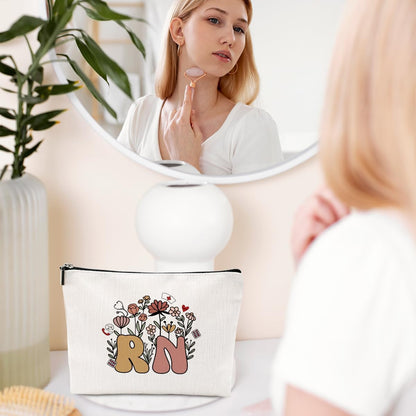 Inspirational RN Gifts for Nurses Makeup Bag Nursing Gifts Nurse Accessories Cosmetic Bag for Women Nurse Practitioner Nurse Medical Assistant Coworker Nursing Student Appreciation Christmas Birthday