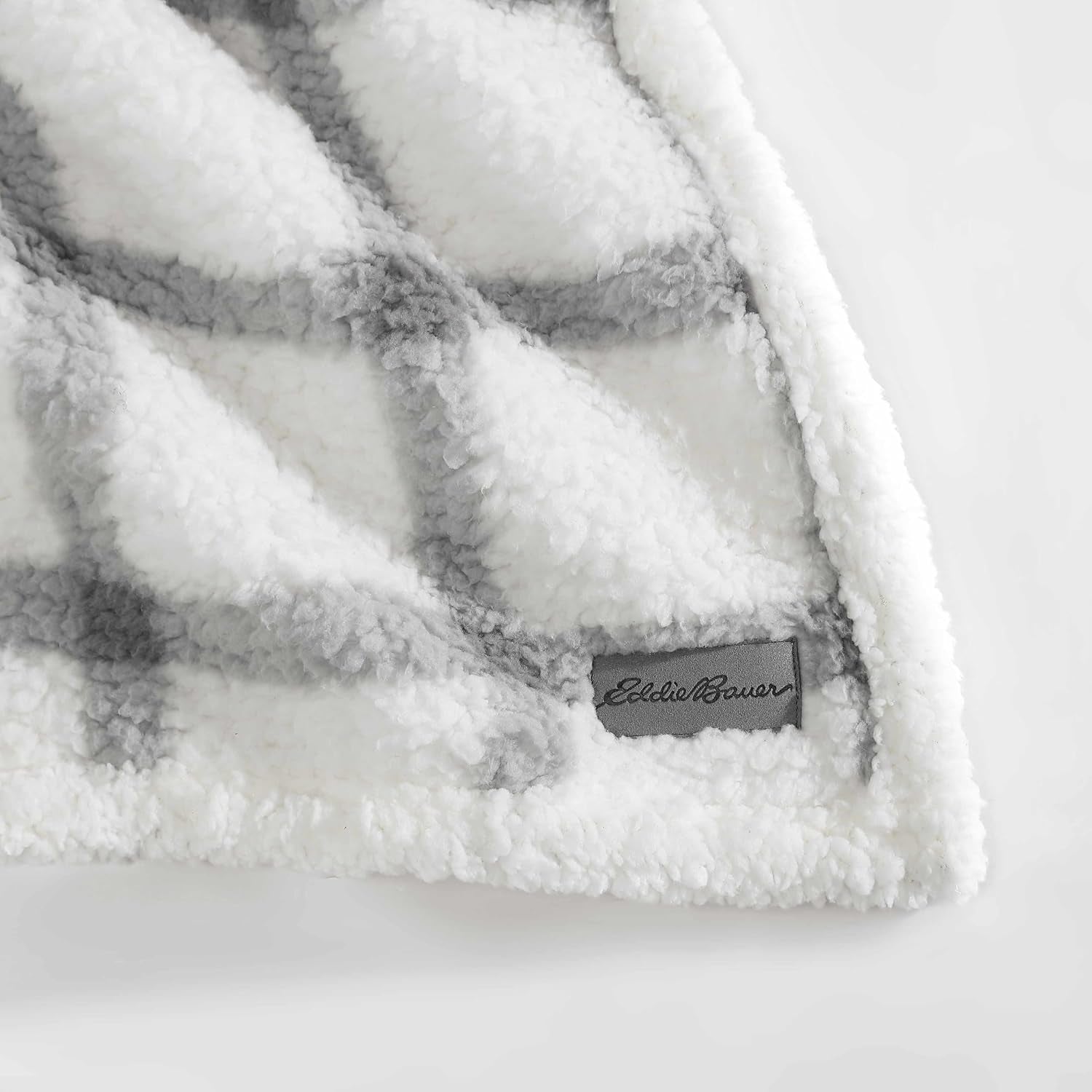 Eddie Bauer - Throw Blanket, Ultra-Soft Plush Bedding with Faux Shearling Reverse, Blanket for Couch & Bed (Bunkhouse Plaid Grey, 50" X 60")